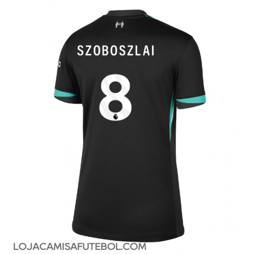 Camisa de Futebol Liverpool Dominik Szoboszlai #8 Equipamento Secundário Mulheres 2024-25 Manga Curta